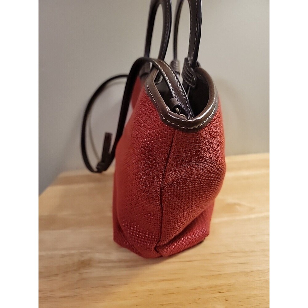 Croft & Barrow Red Woven Faux Leather Handbag Purse Tote Crossbody Purse EUC - Picture 4 of 10